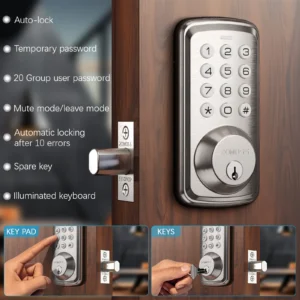 Smart Keypad Door Lock, Digital Code Keyless Entry
