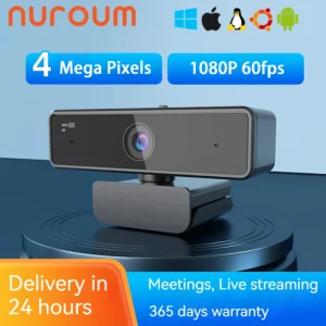 Webcam for PC, 1080P 60FPS FHD 90° Web Camera
